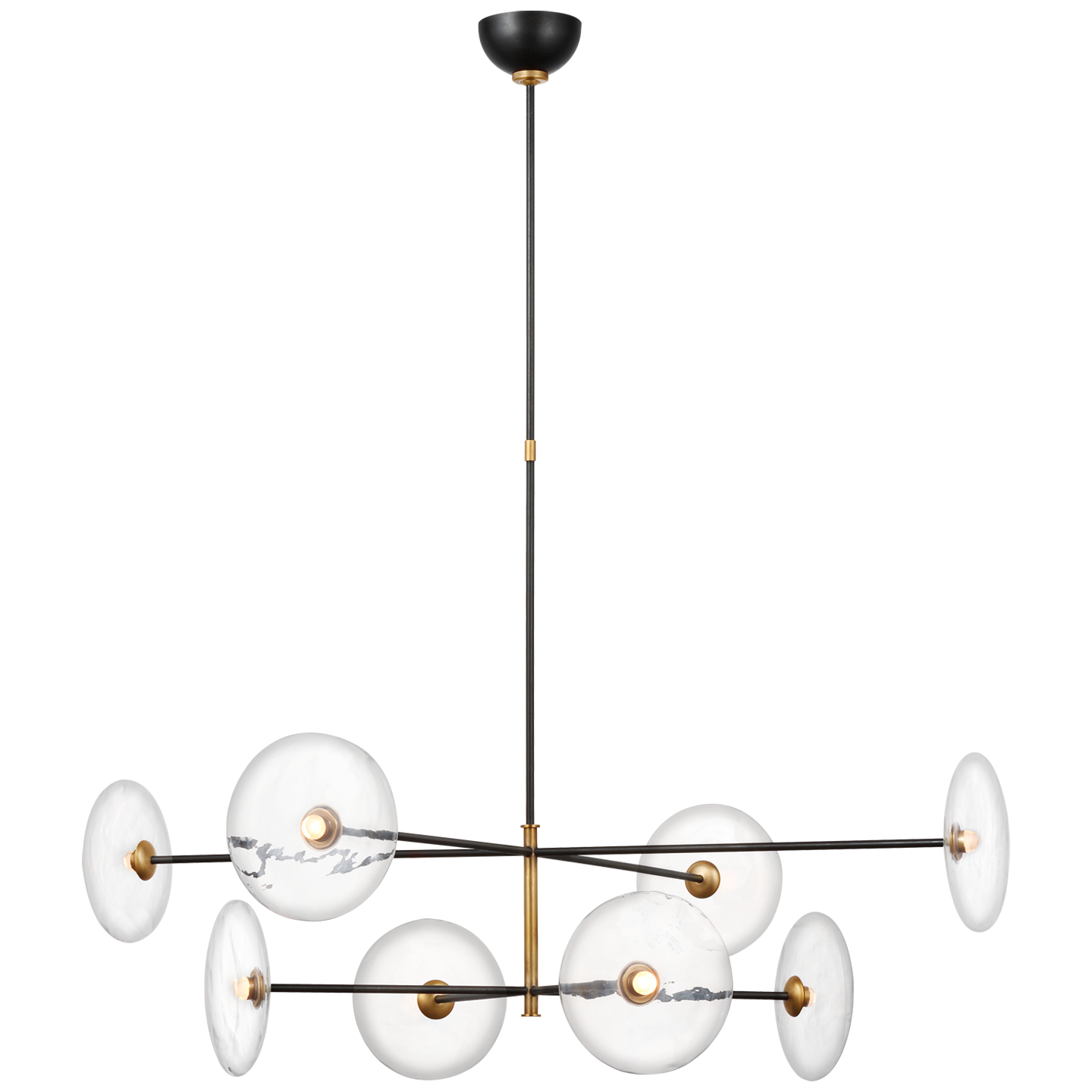 Calvino Centre Ceiling Light - Black/Brass