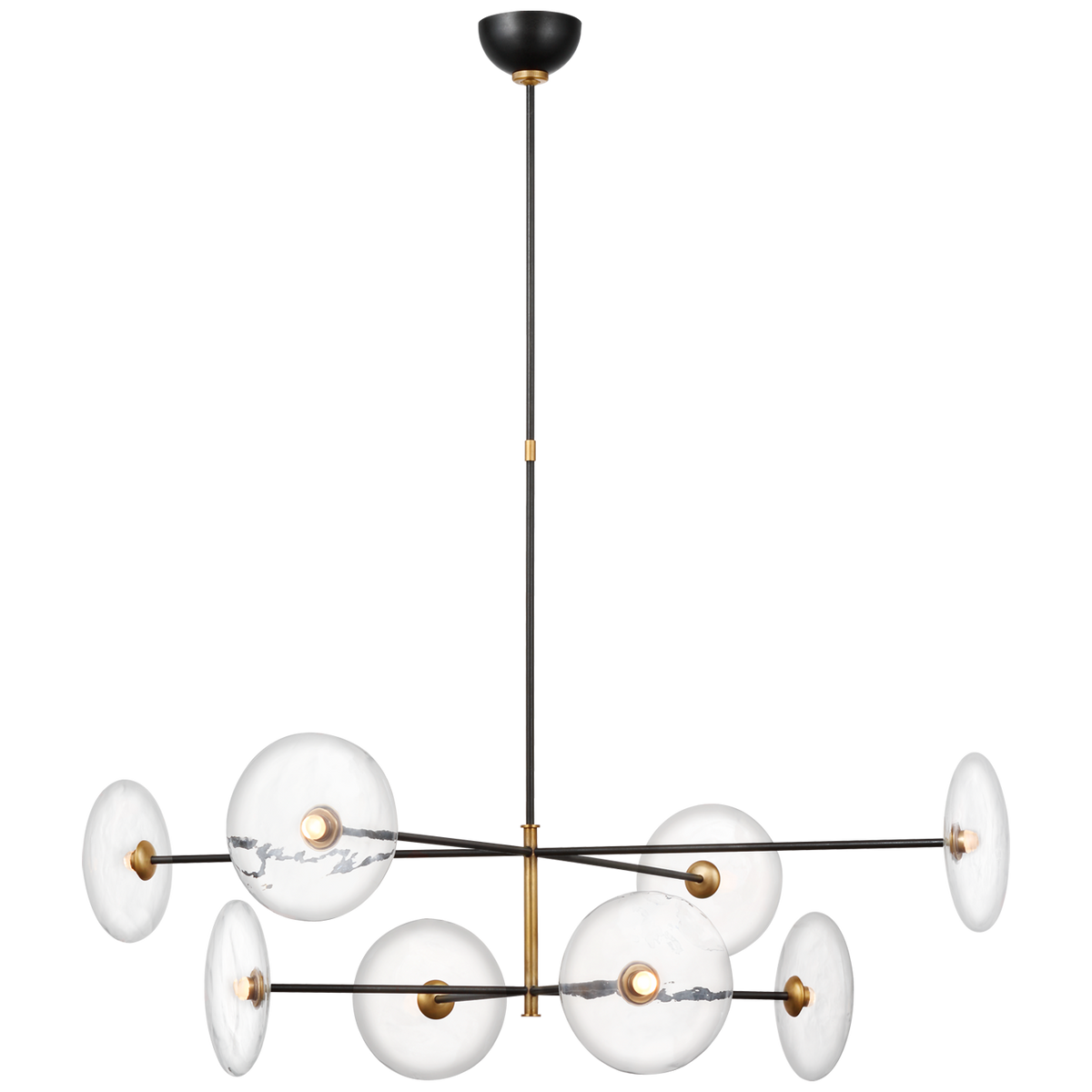 Calvino Centre Ceiling Light - Black/Brass