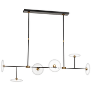 Calvino Large Linear Island Pendant - Brass & Black