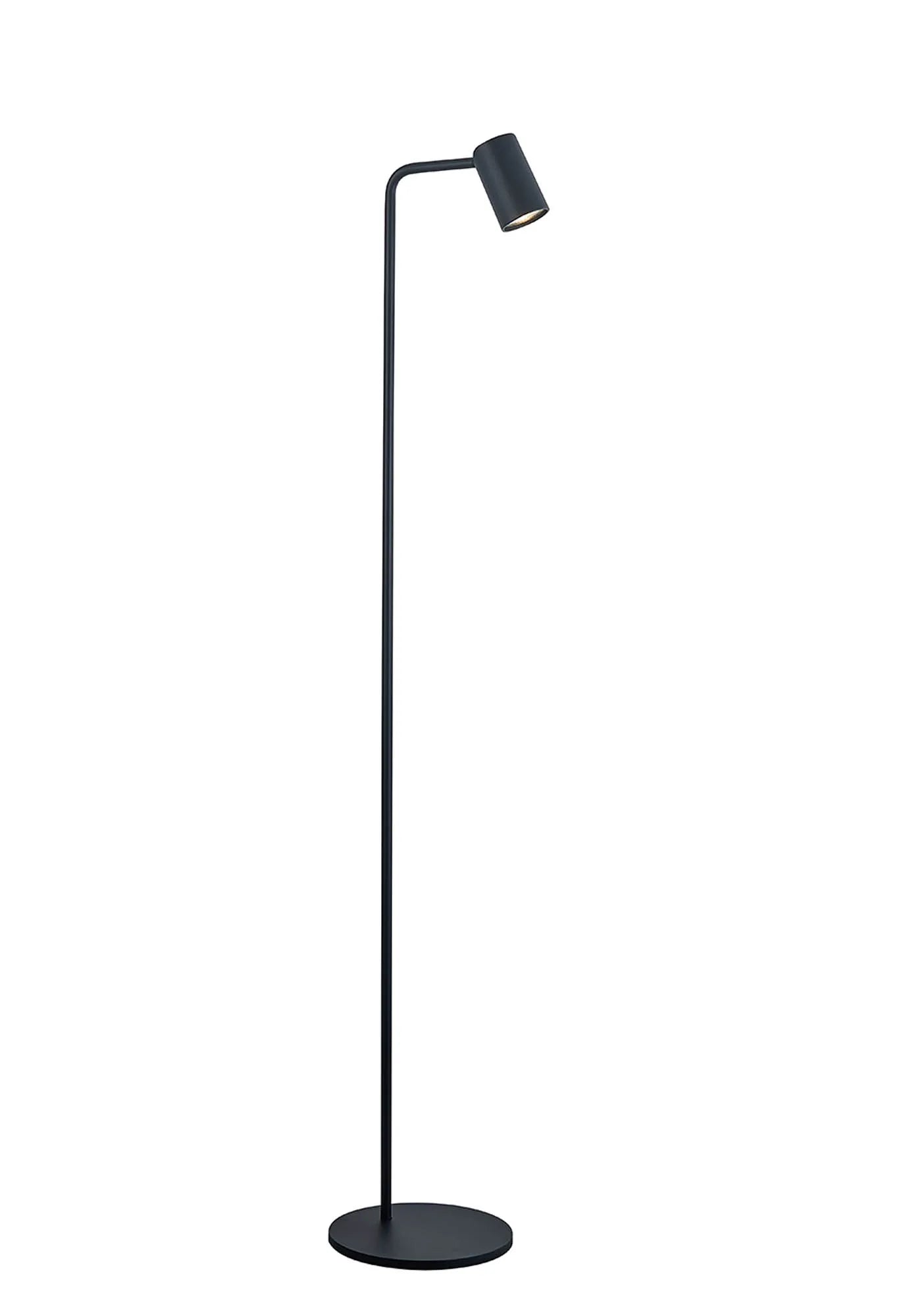 Sal Floor Lamp 1Lt, Matt Black /White/ Satin Gold Finishes