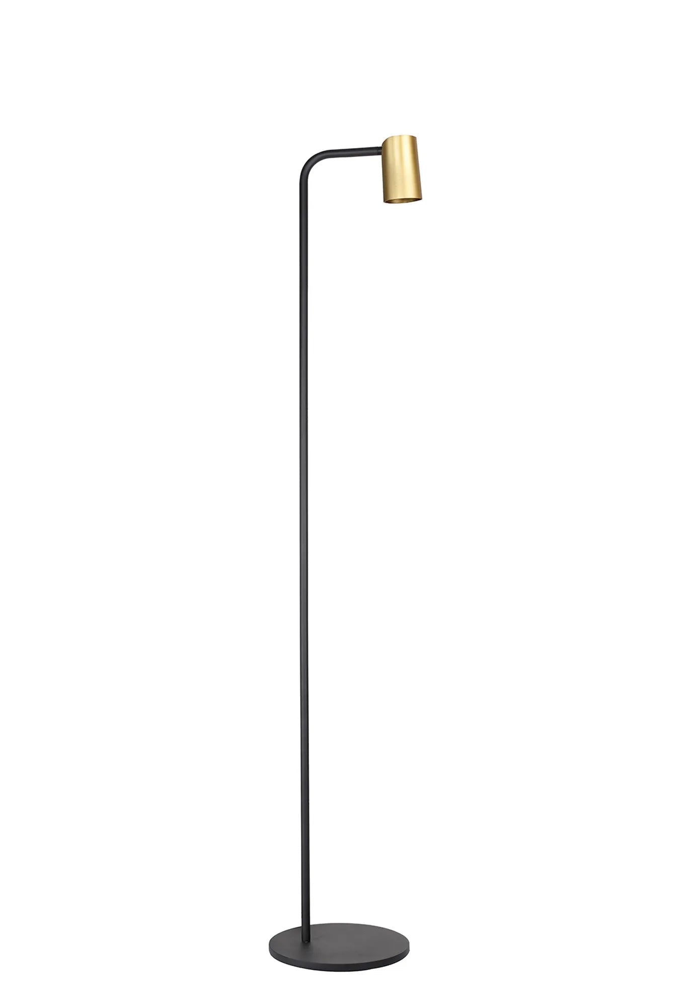 Sal Floor Lamp 1Lt, Matt Black /White/ Satin Gold Finishes