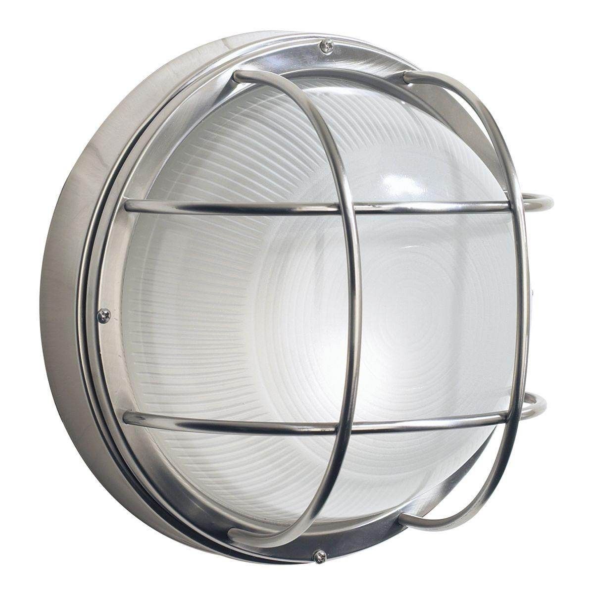 Dar Salcombe Large Round Steel Wall Light IP44 - Cusack Lighting