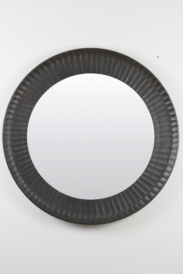 Saludi Large Round Mirror - Black Finish