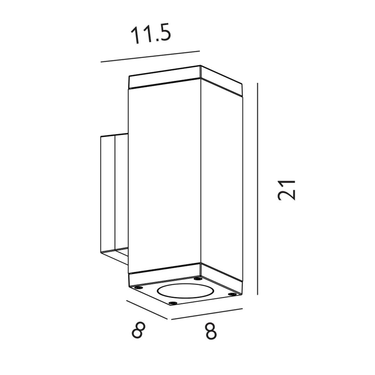 Sandvik 1/2 Light Up/Down Wall Light - Graphite GU10 IP65