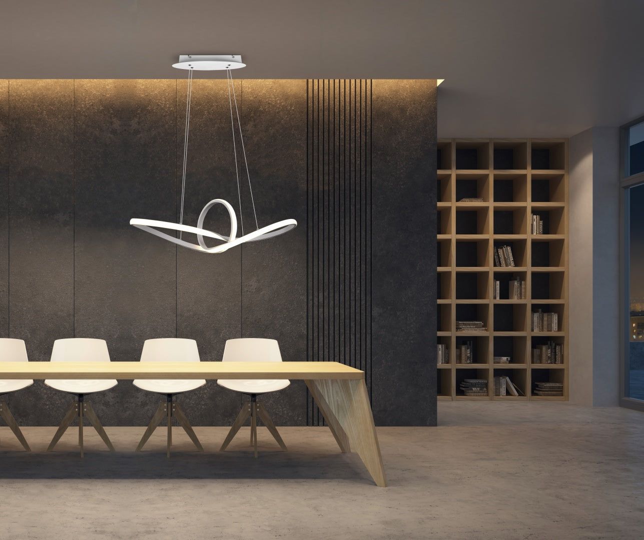 Sansa LED Hanging Light - Matt White Finish