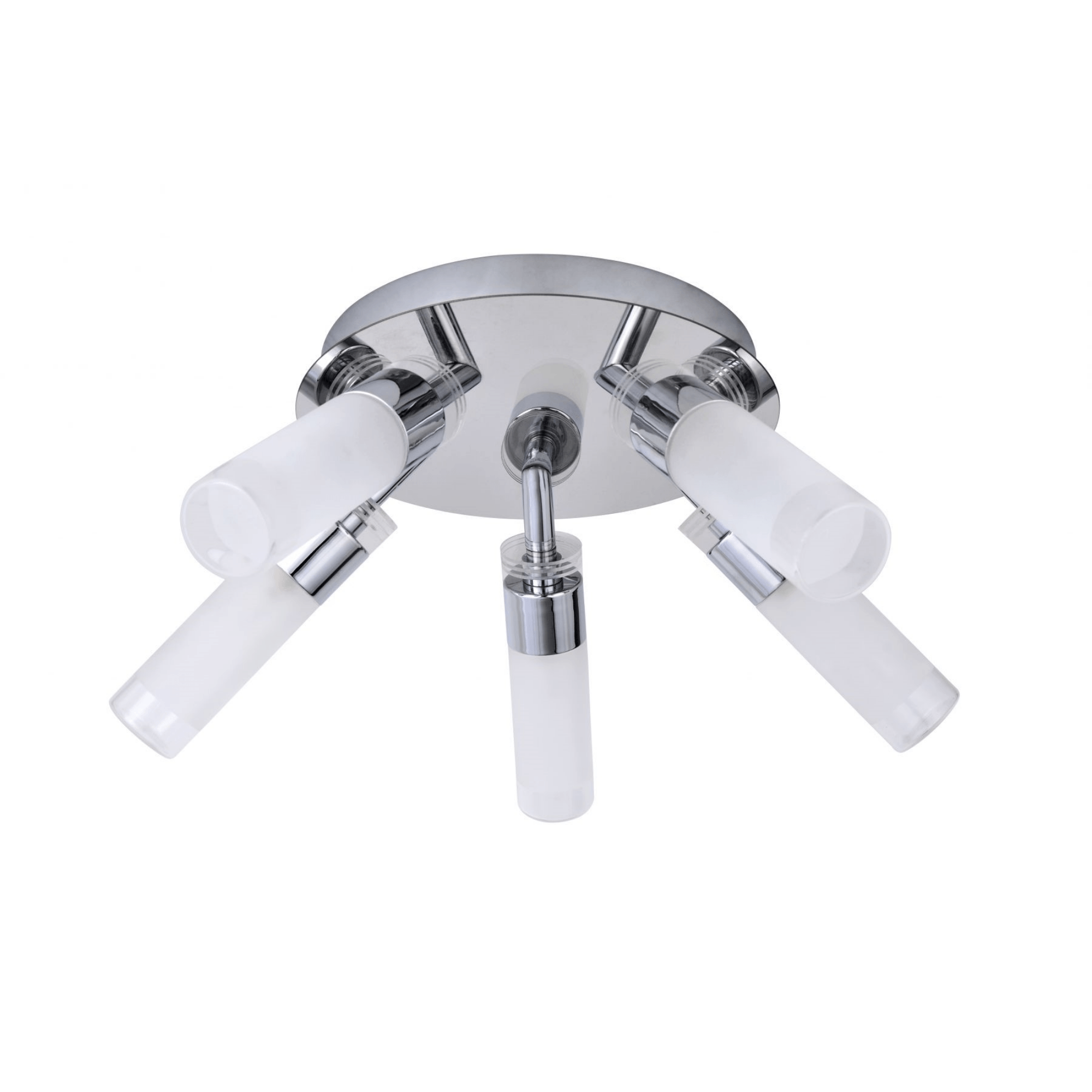 Saturn 5 Light Bathroom Ceiling Light Polished Chrome - Cusack Lighting