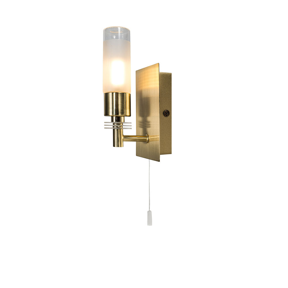 Saturn 1Lt Bathroom Wall IP44 - Polished Chrome/Satin Brass