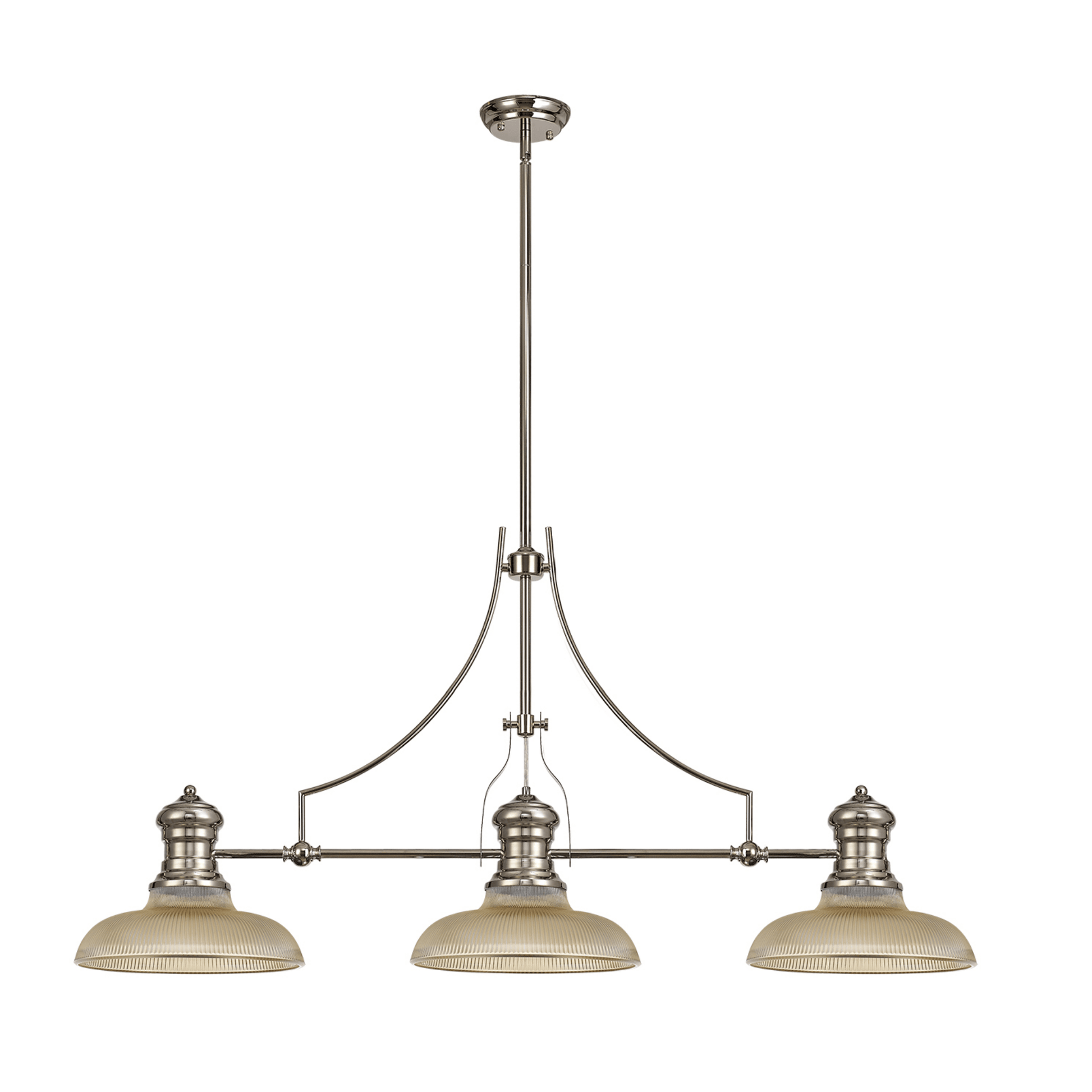 Savannah 3L Island Ceiling Light E27 With 30cm Various Glass Shade, Polished Nickel With various Shade Colours IP20 - Cusack Lighting