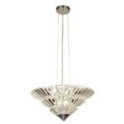 Savannah 8lt Pendant To Flush - Chrome Metal & Clear Crystal
