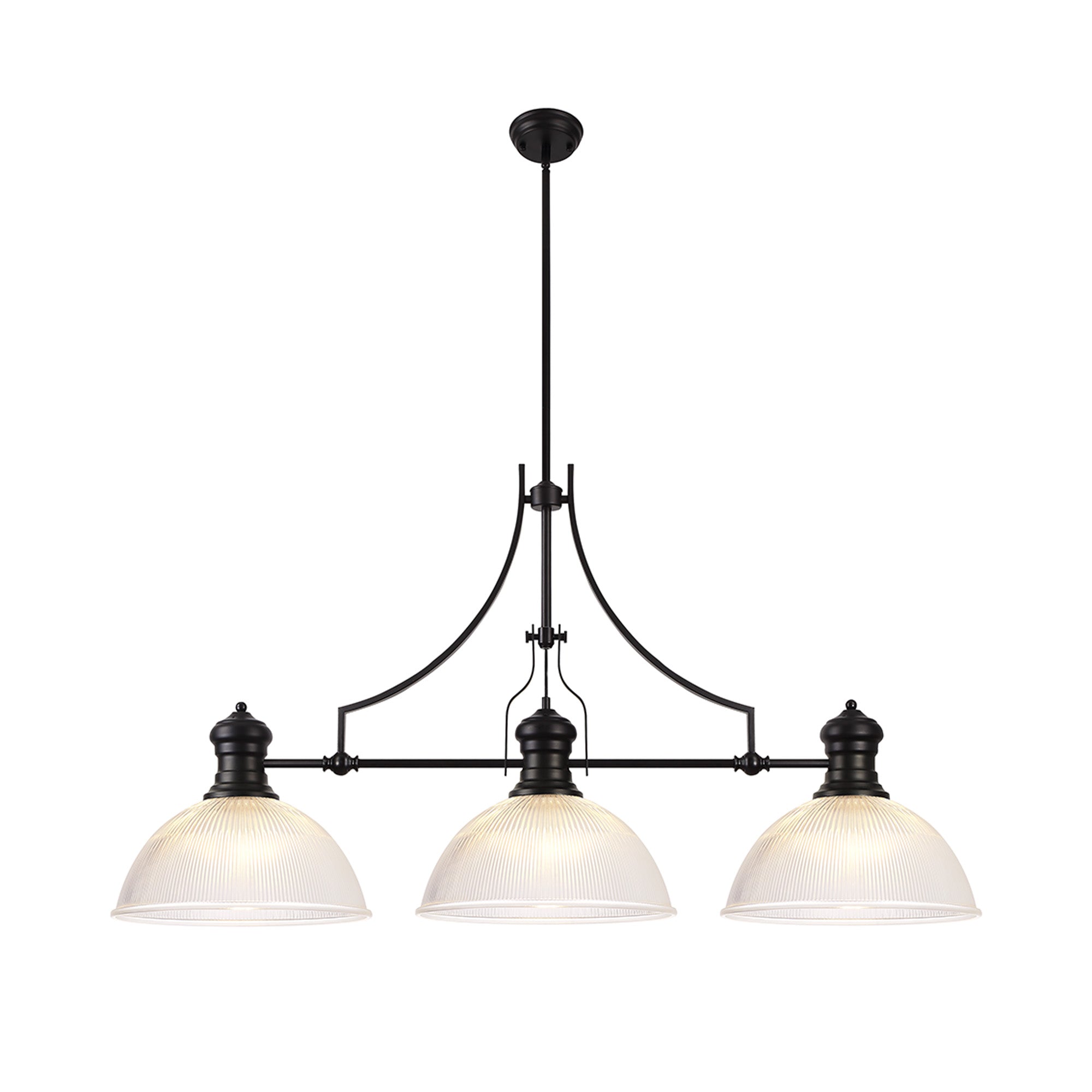 Luiz Linear Pendant, 3 x E27, Matt Black- Finish