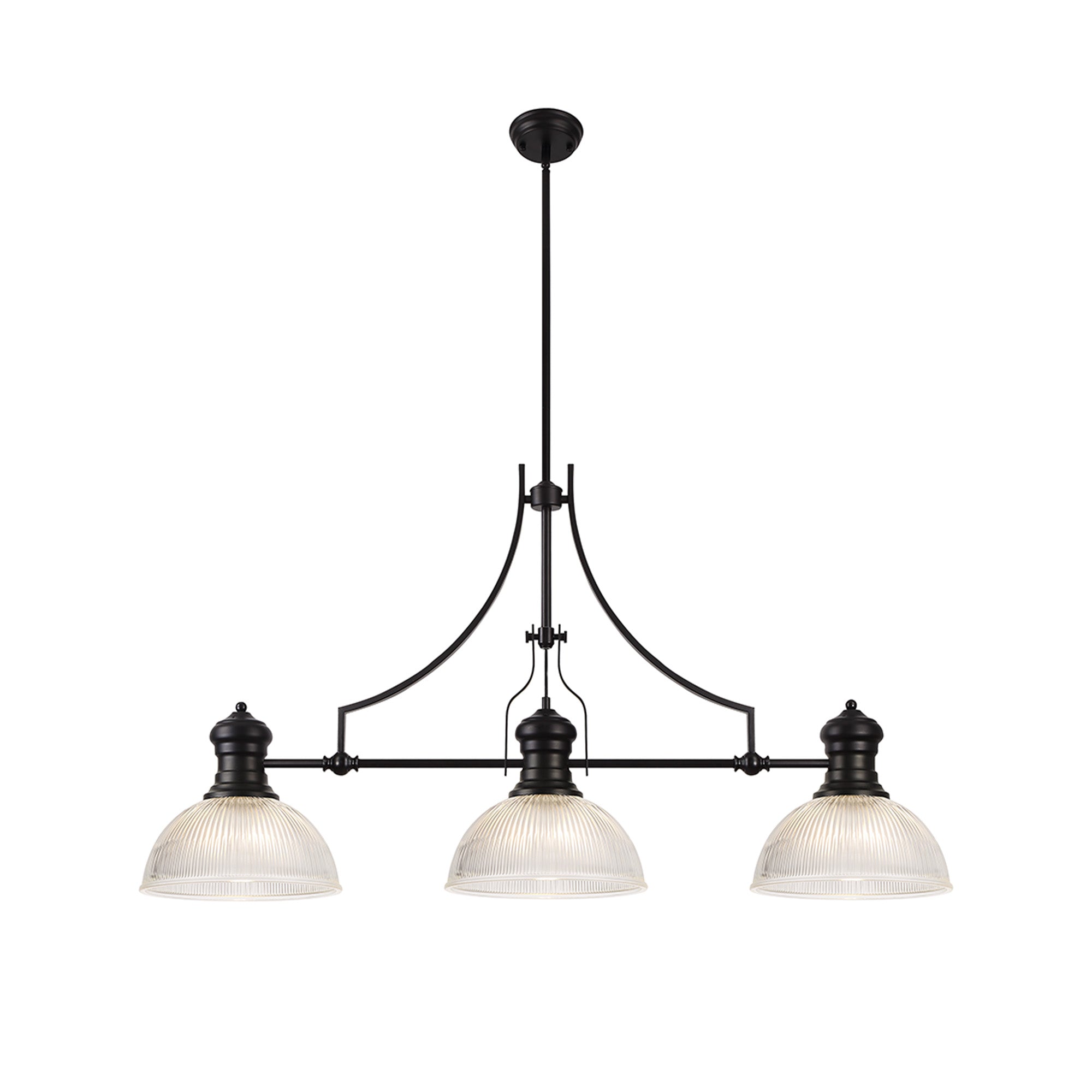 Luiz Linear Pendant, 3 x E27, Matt Black- Finish