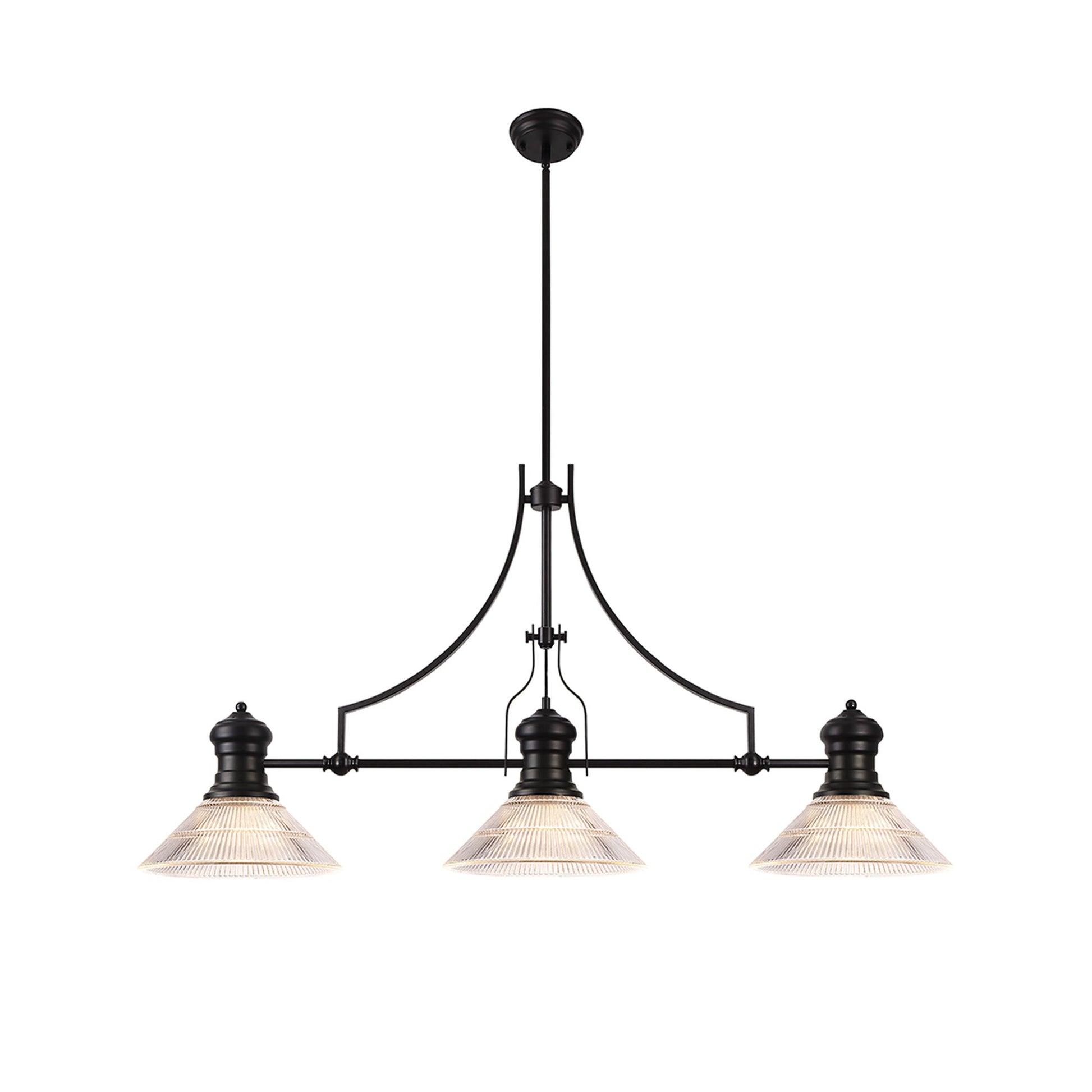 Luiz Linear Pendant, 3 x E27, Matt Black- Finish