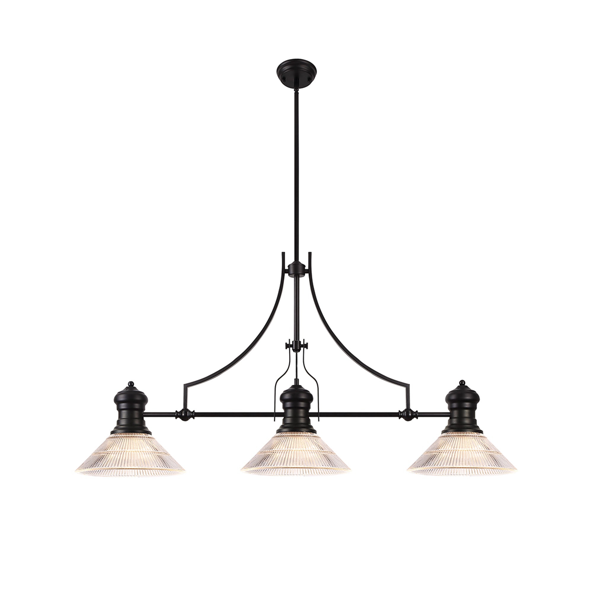 Luiz Linear Pendant, 3 x E27, Matt Black- Finish