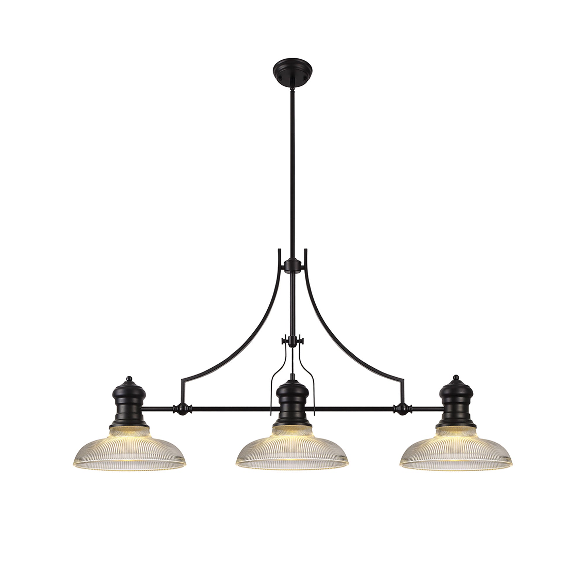 Luiz Linear Pendant, 3 x E27, Matt Black- Finish