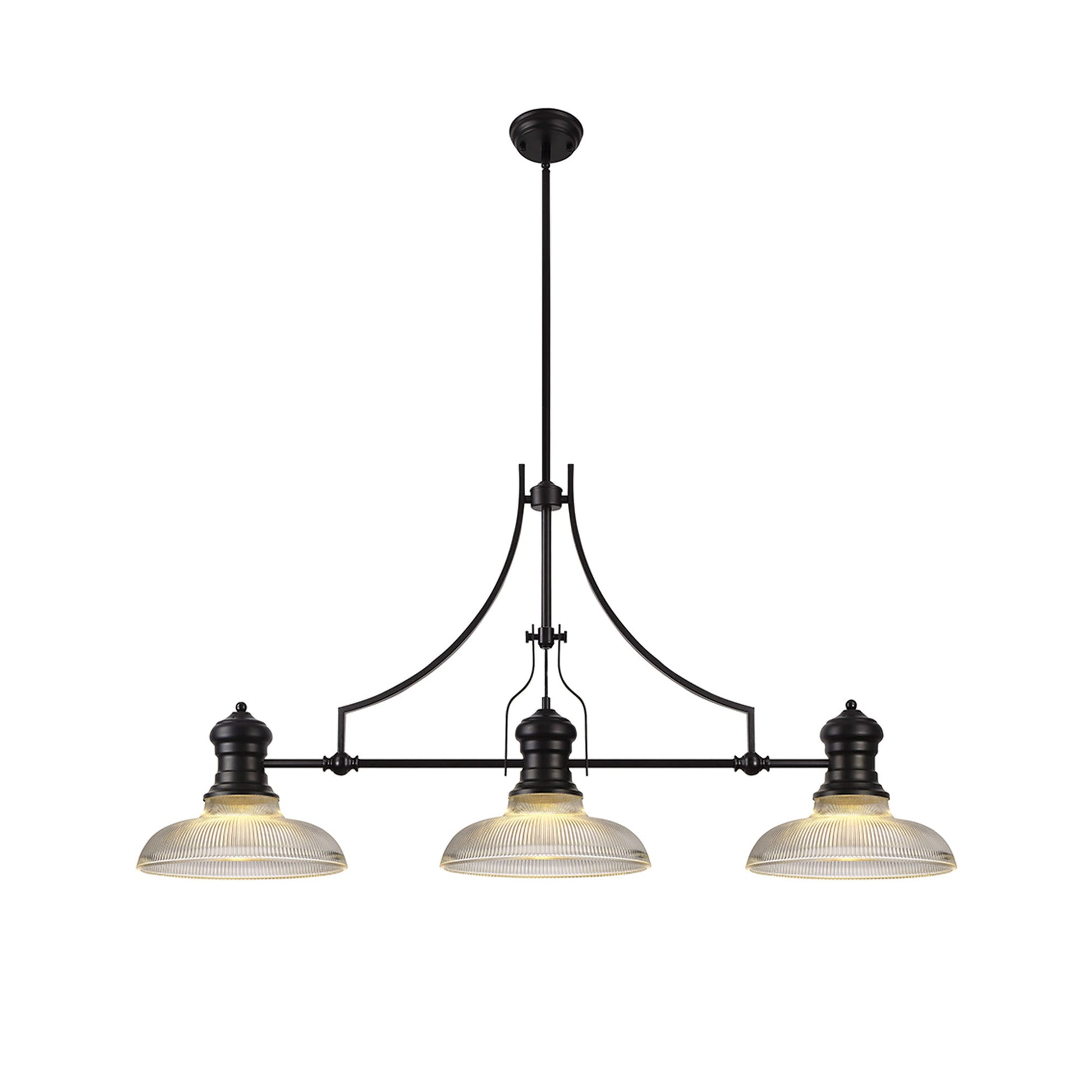 Luiz Linear Pendant, 3 x E27, Matt Black- Finish
