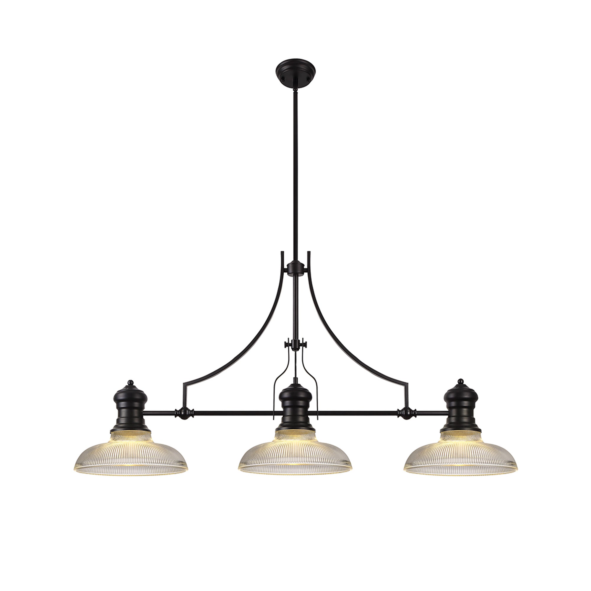 Luiz Linear Pendant, 3 x E27, Matt Black- Finish