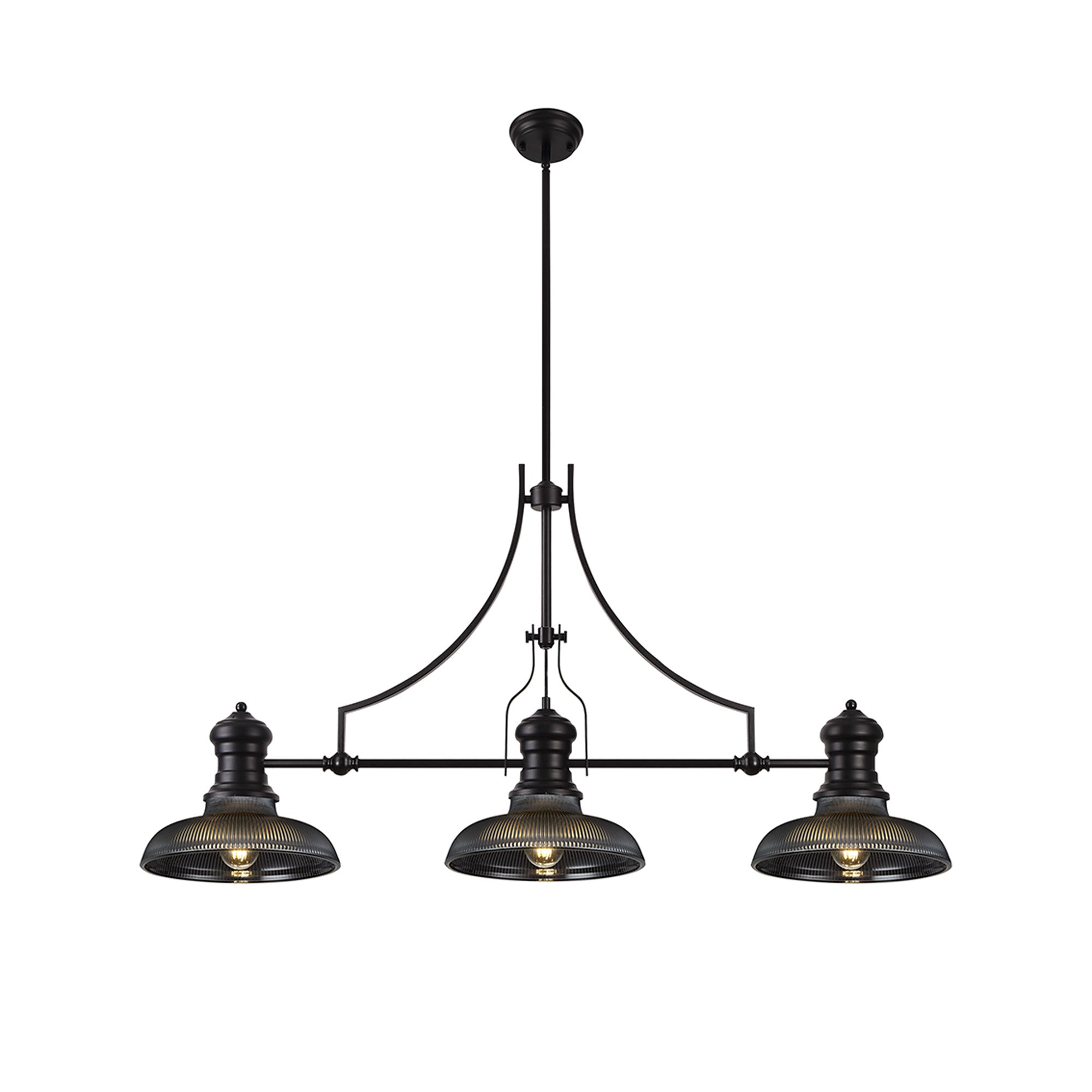 Luiz Linear Pendant, 3 x E27, Matt Black- Finish