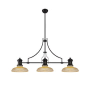 Luiz Linear Pendant, 3 x E27, Matt Black- Finish