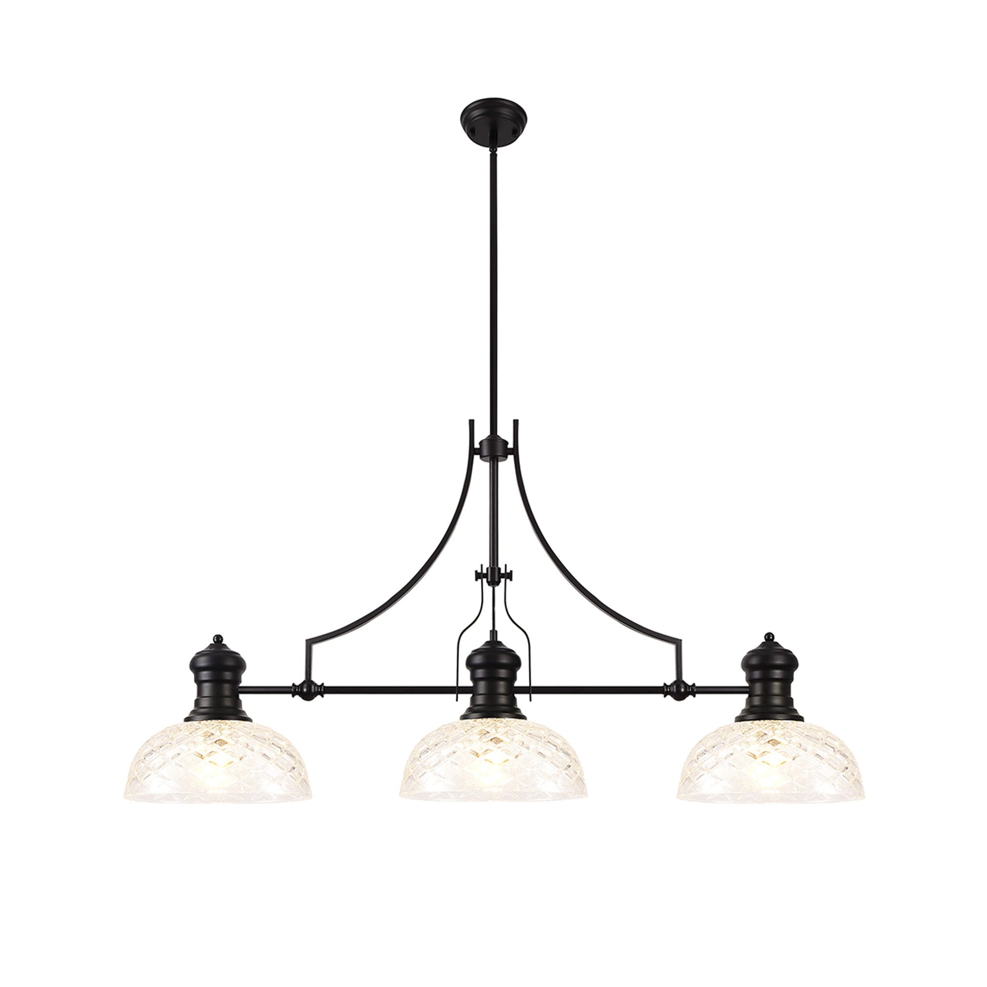 Luiz Linear Pendant, 3 x E27, Matt Black- Finish