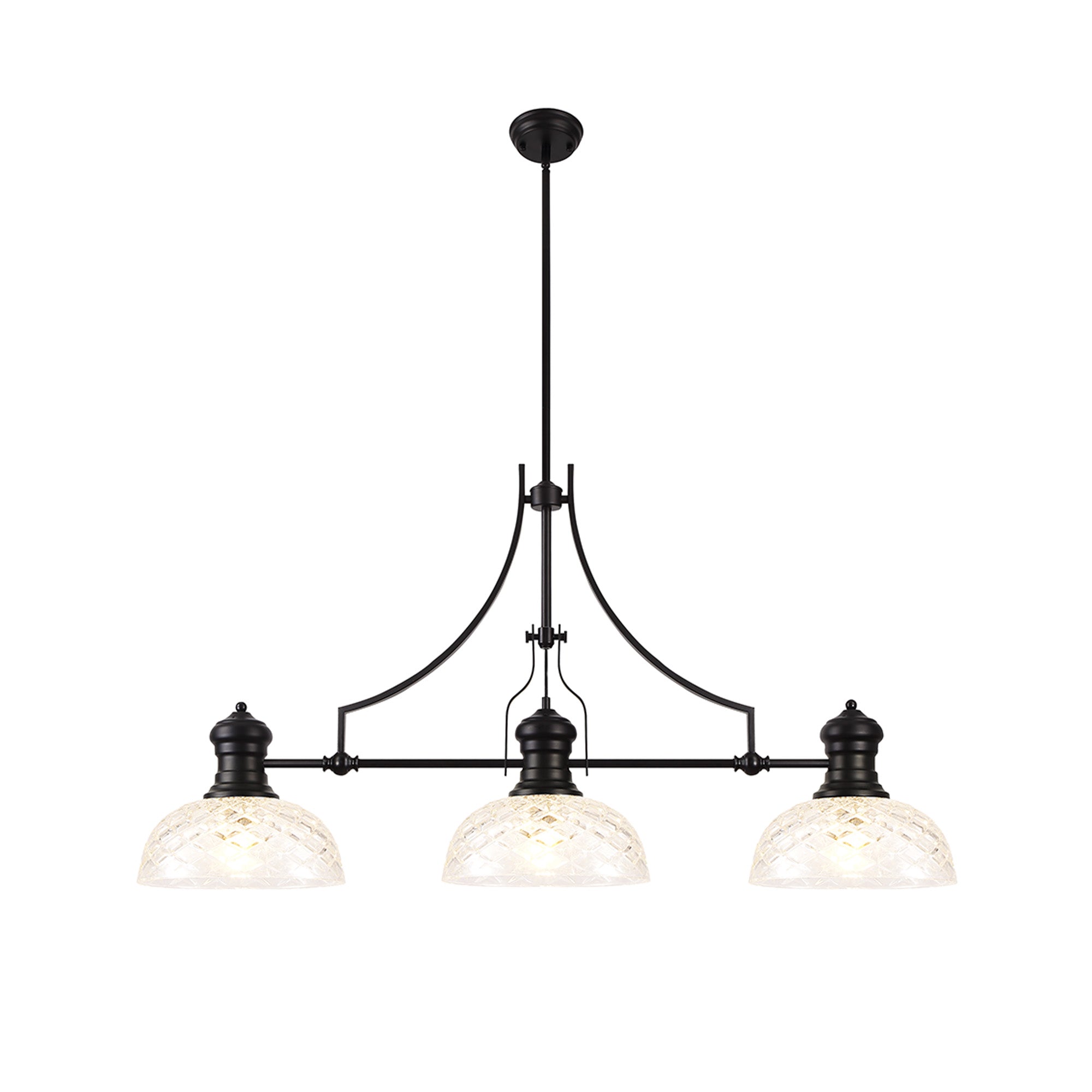 Luiz Linear Pendant, 3 x E27, Matt Black- Finish