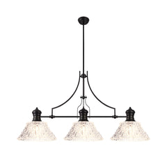 Luiz Linear Pendant, 3 x E27, Matt Black- Finish