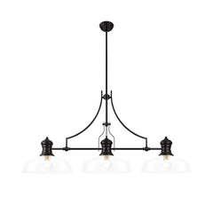 Luiz Linear Pendant, 3 x E27, Matt Black- Finish
