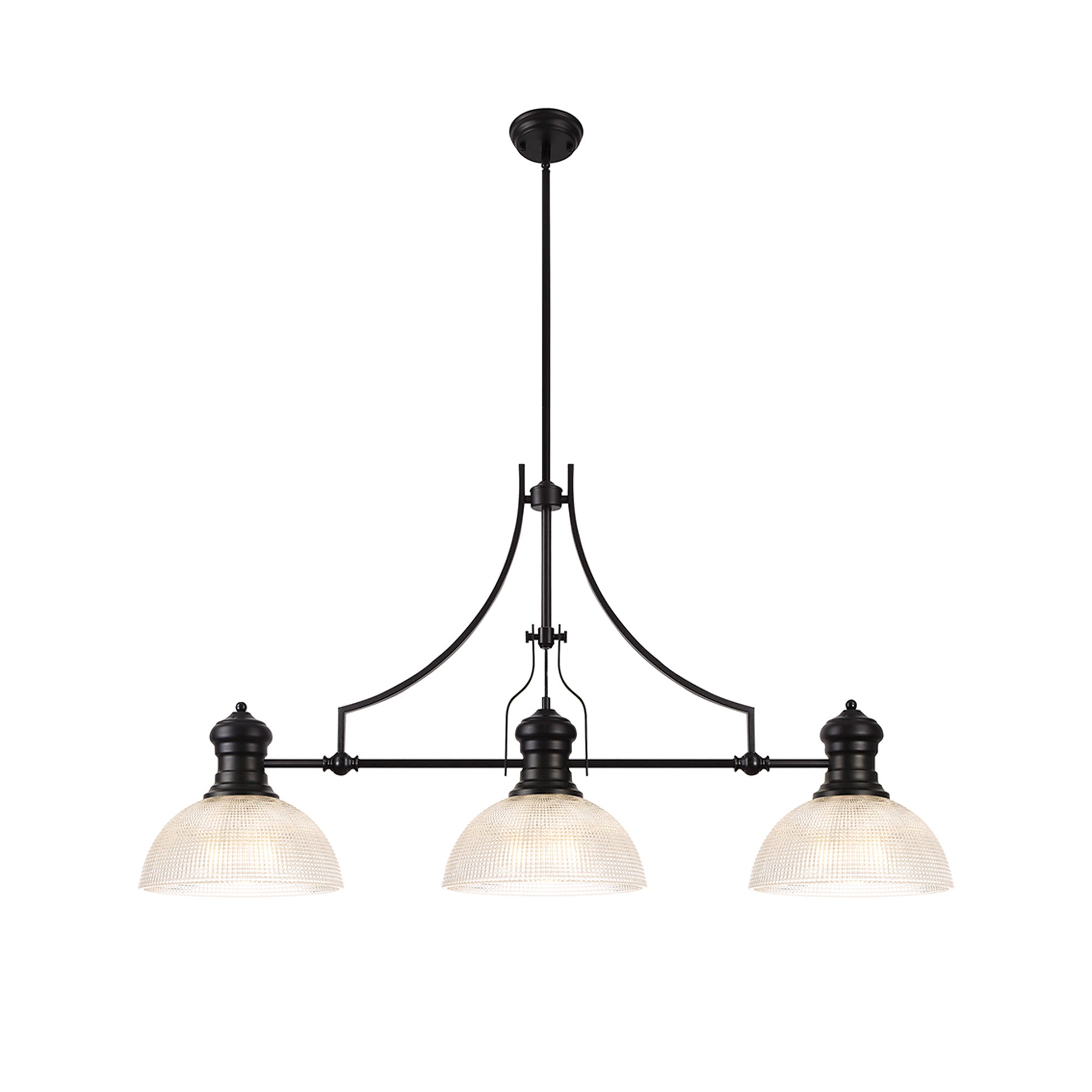 Luiz Linear Pendant, 3 x E27, Matt Black- Finish