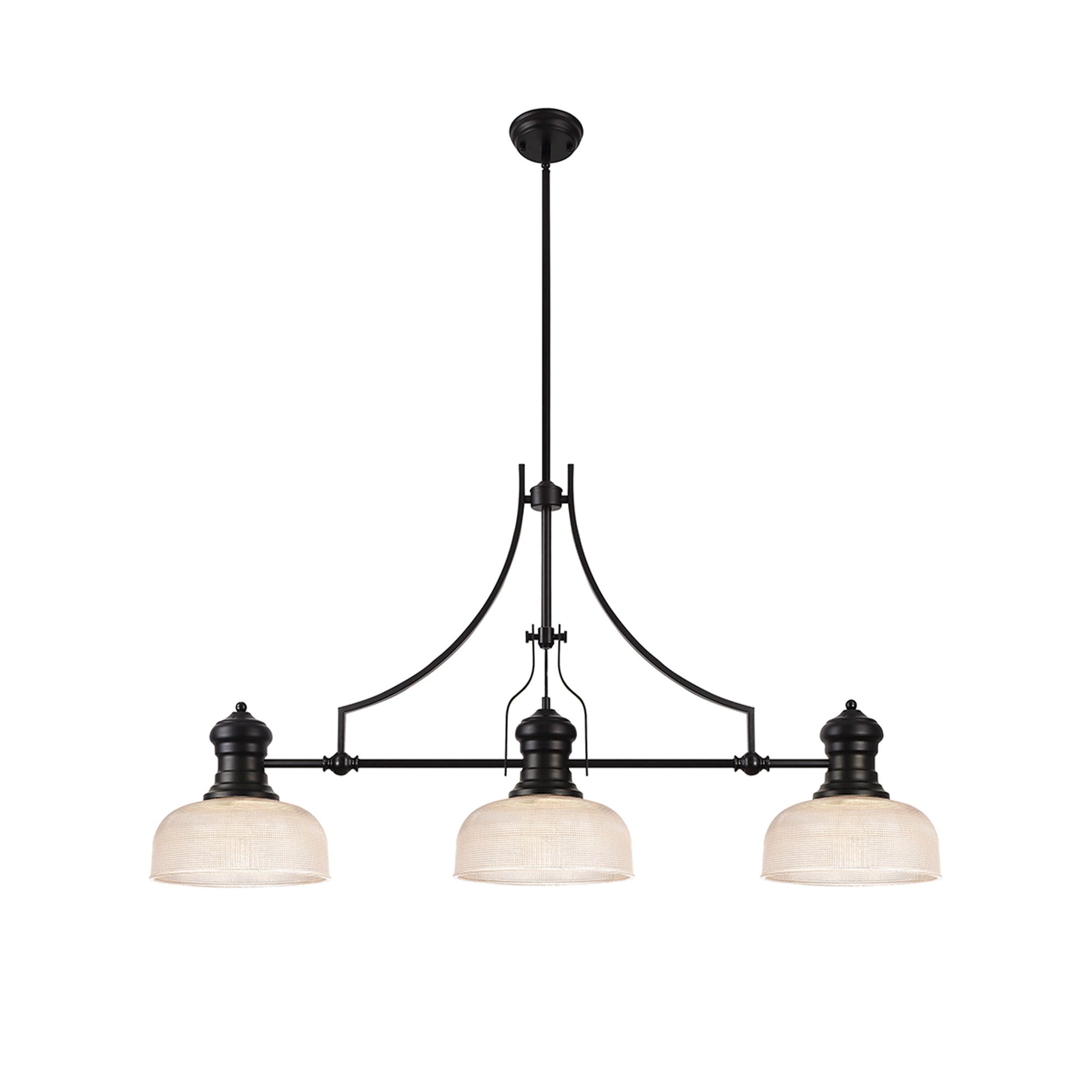 Luiz Linear Pendant, 3 x E27, Matt Black- Finish