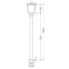 Sawyer IP44 100mm Anthracite Post Light