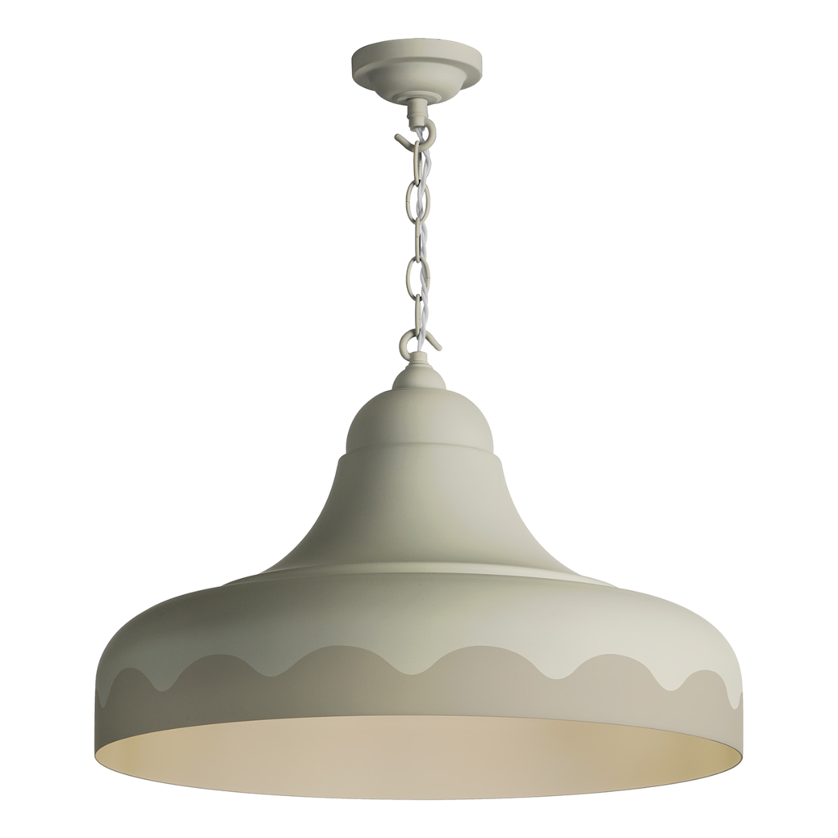 Scallop 1 Light Small/Large Scalloped Edge Pendant - Bespoke