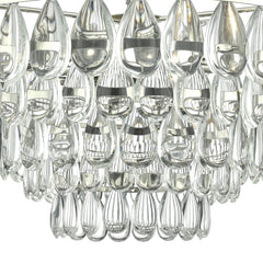 Sceptre 3Lt Centre Ceiling Light Pebble Style Clear Droppers & Polished Chrome