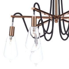 Scroll 6 Light Semi Flush Copper