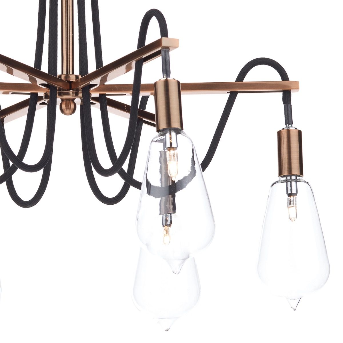 Scroll 6 Light Semi Flush Copper
