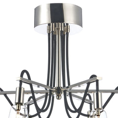 Dar Scroll 6Lt Semi Flush Ceiling Light - Polished Nickel IP20