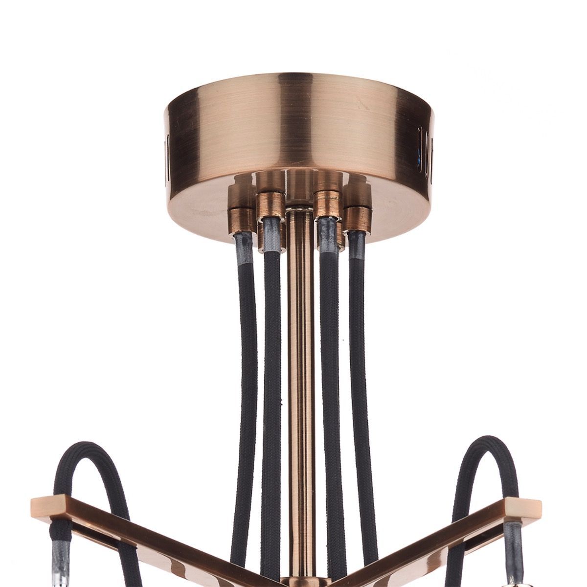 Dar Scroll 6Lt Semi Flush Ceiling Light - Copper IP20