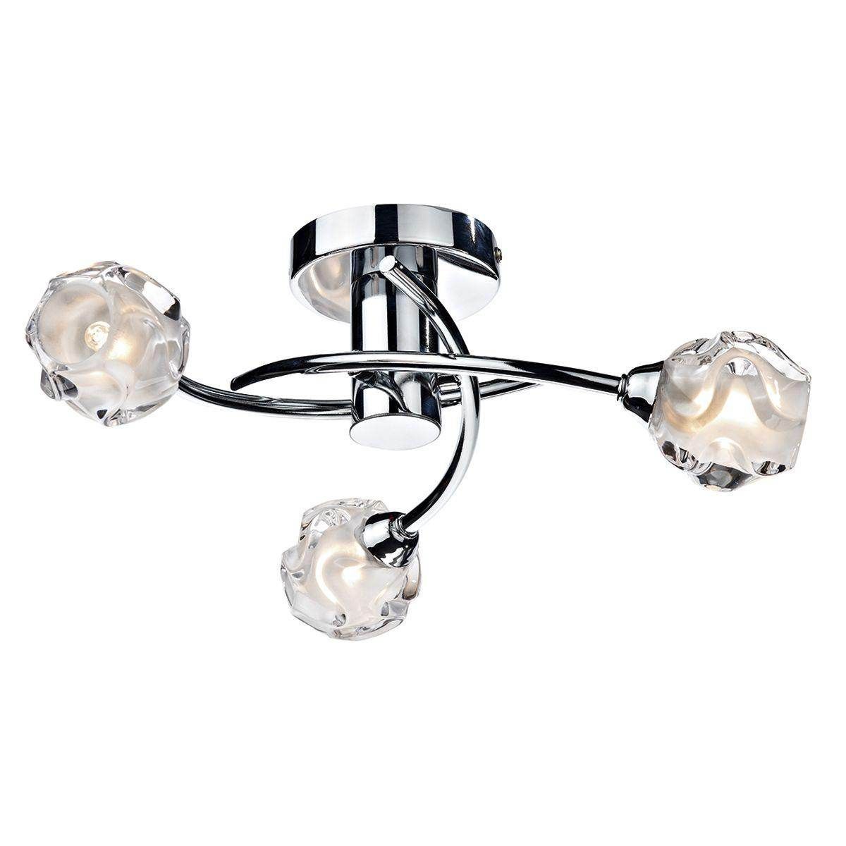 Dar Seattle 3 Light Semi Flush Polished Chrome - Cusack Lighting