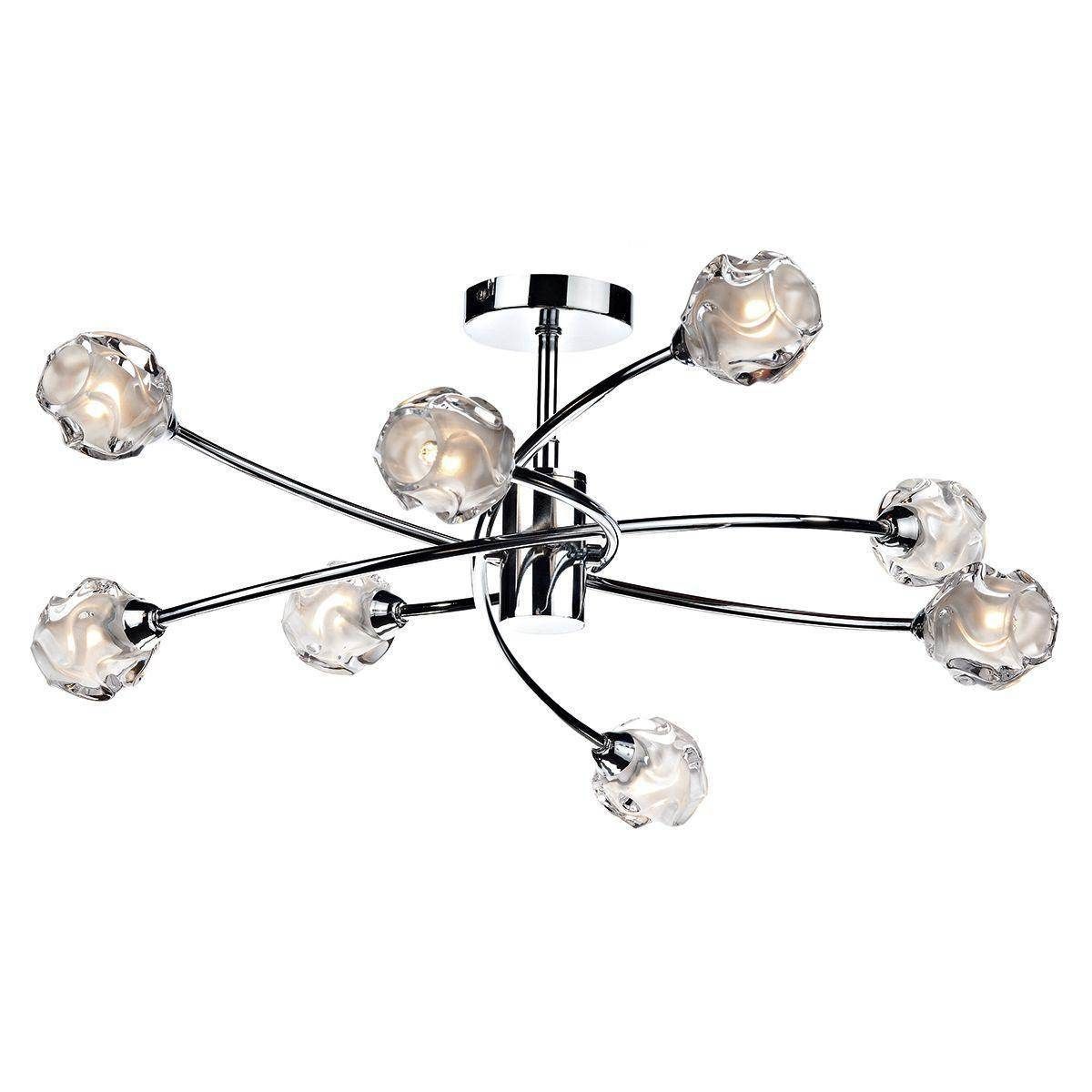 Dar Seattle 8 Light Semi Flush Polished Chrome - Cusack Lighting