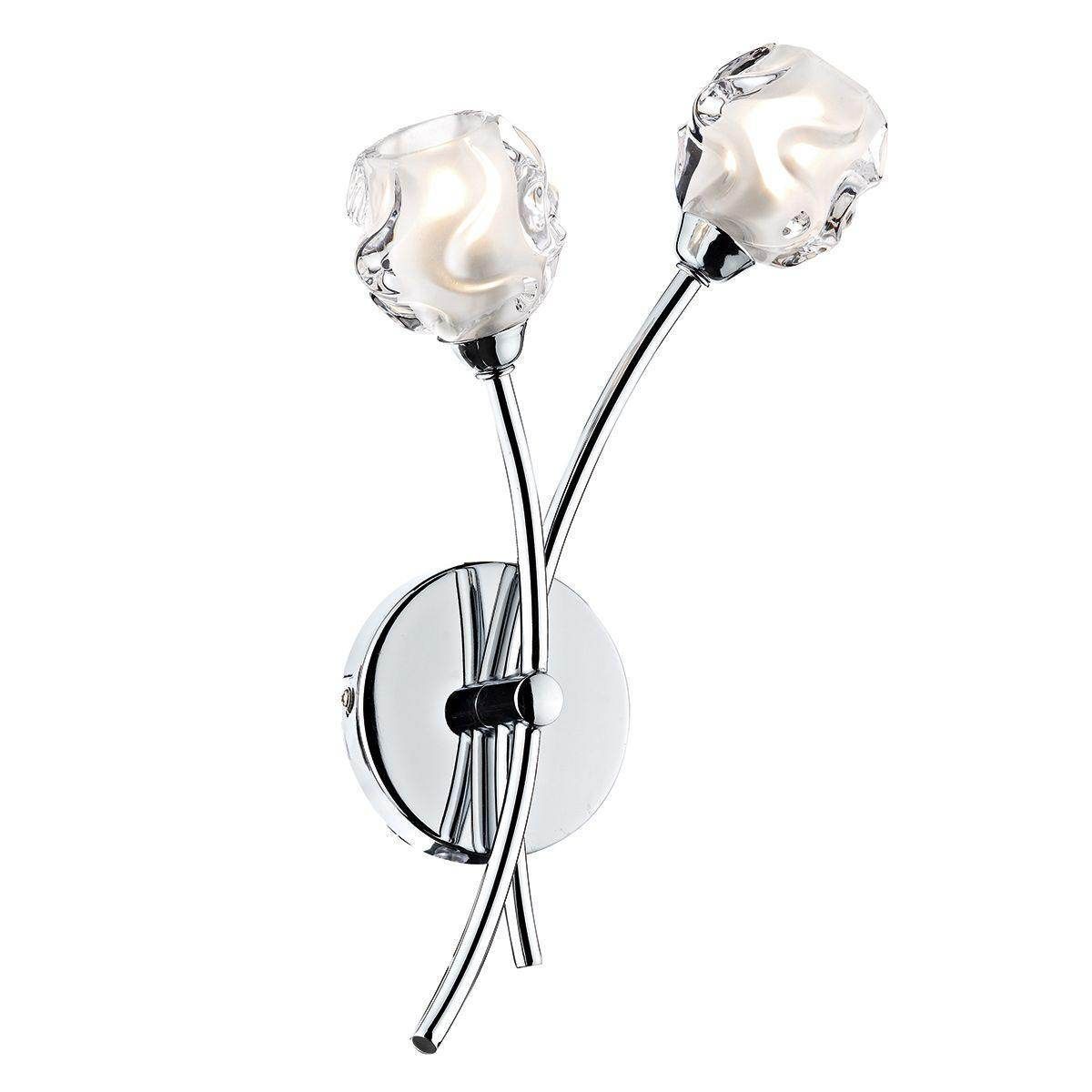 Dar Seattle Double Wall Bracket Polished Chrome - Cusack Lighting