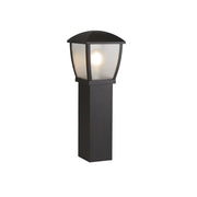 SEATTLE OUTDOOR POST - BLACK & CLEAR FROSTED PANELS, IP44
