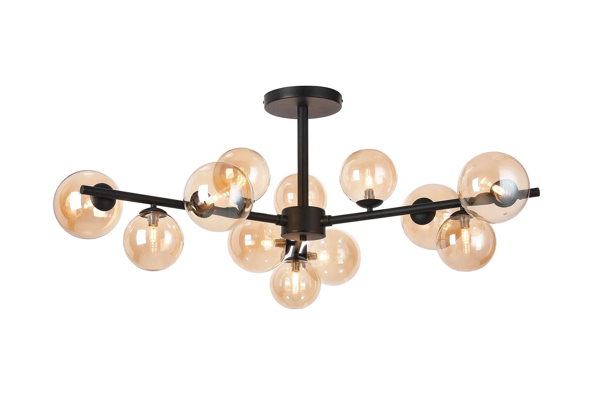 Seville 110cm Semi-Flush 3 Arm Ceiling Light, 12 x G9- Various Finishes