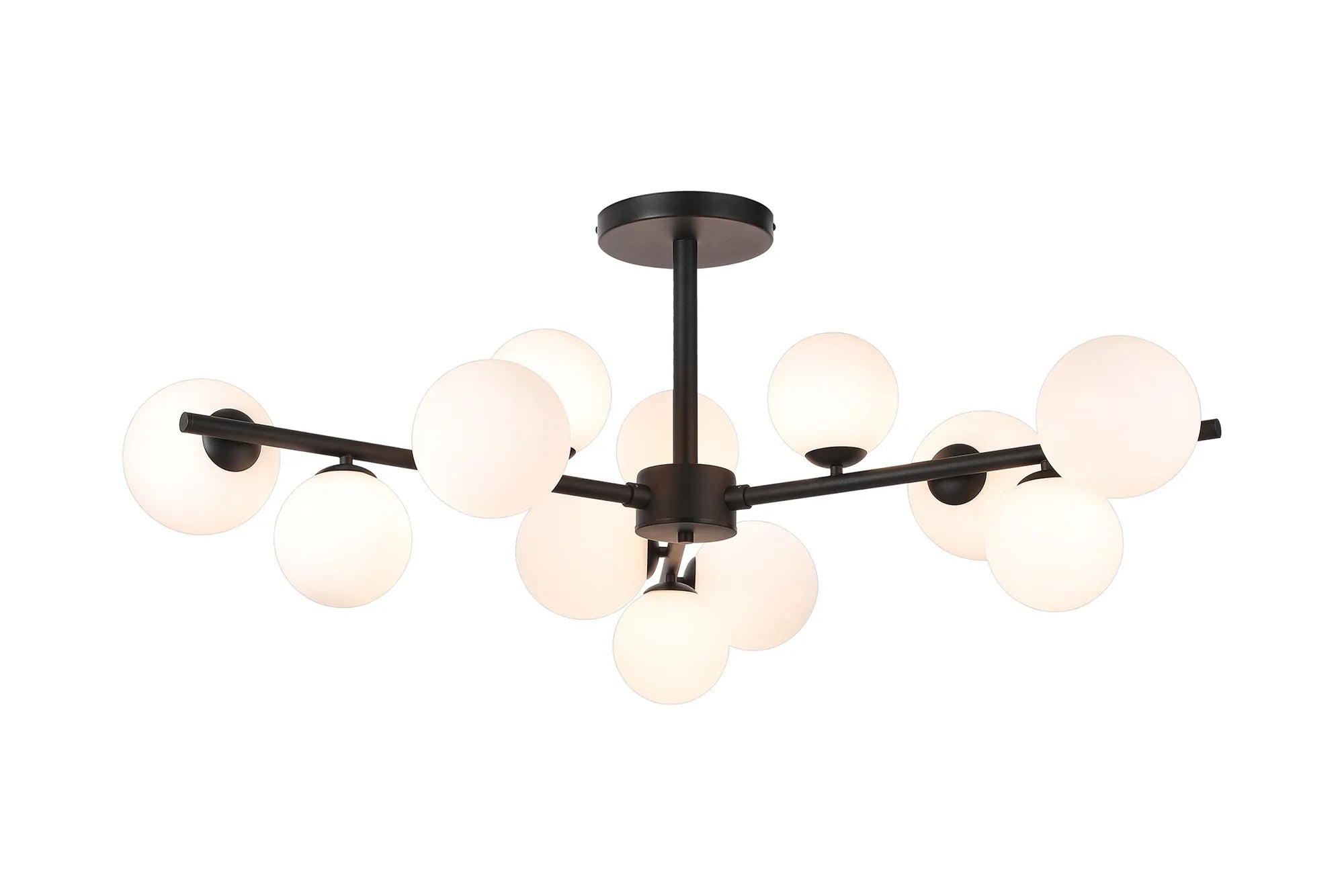 Seville 110cm Semi-Flush 3 Arm Ceiling Light, 12 x G9- Various Finishes