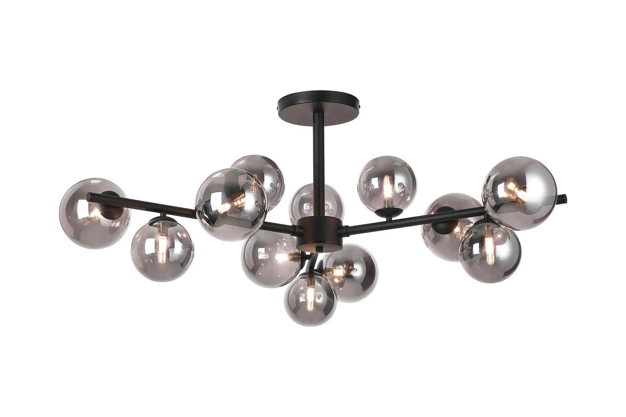 Seville 110cm Semi-Flush 3 Arm Ceiling Light, 12 x G9- Various Finishes