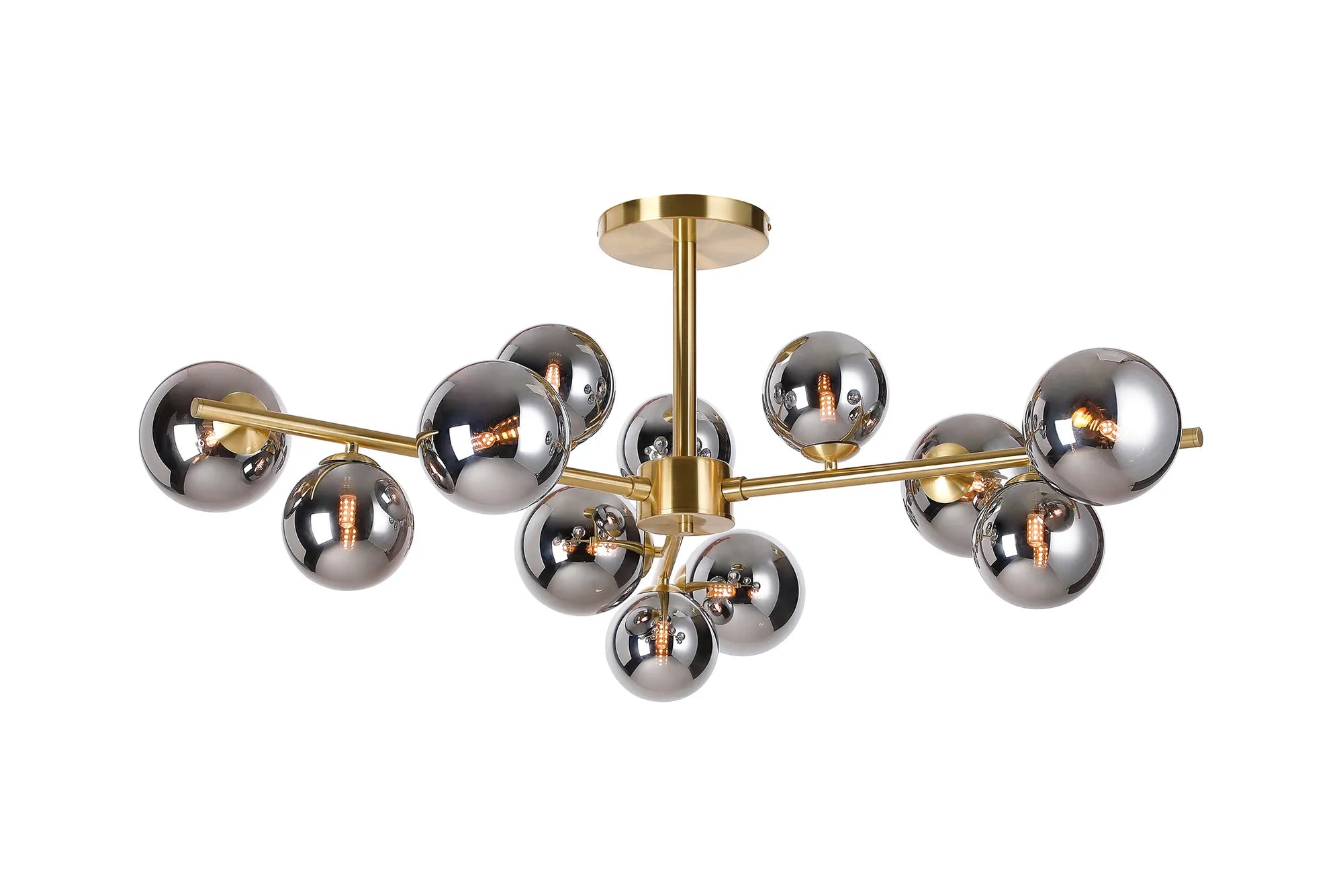 Seville 110cm Semi-Flush 3 Arm Ceiling Light, 12 x G9- Various Finishes