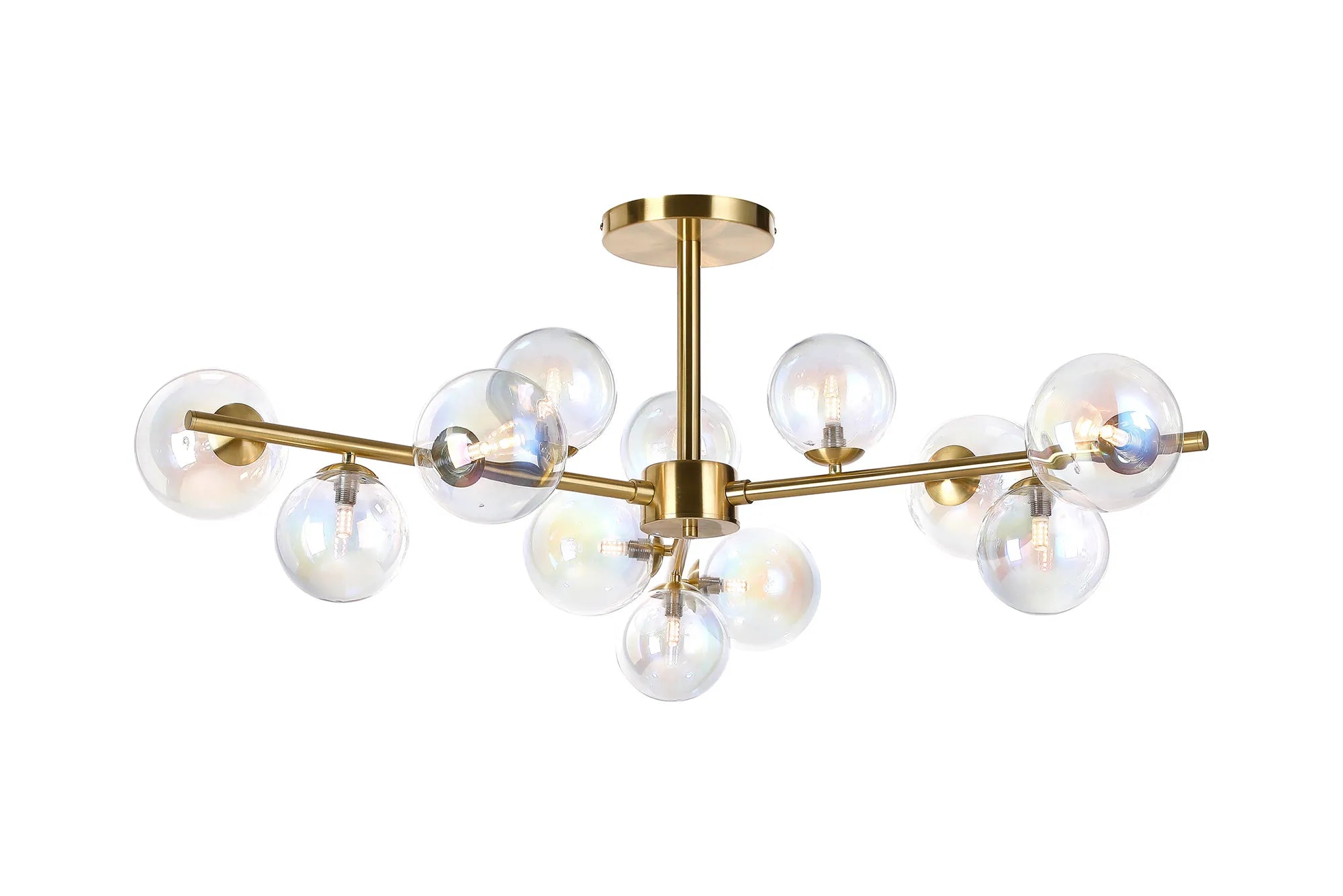 Seville 110cm Semi-Flush 3 Arm Ceiling Light, 12 x G9- Various Finishes
