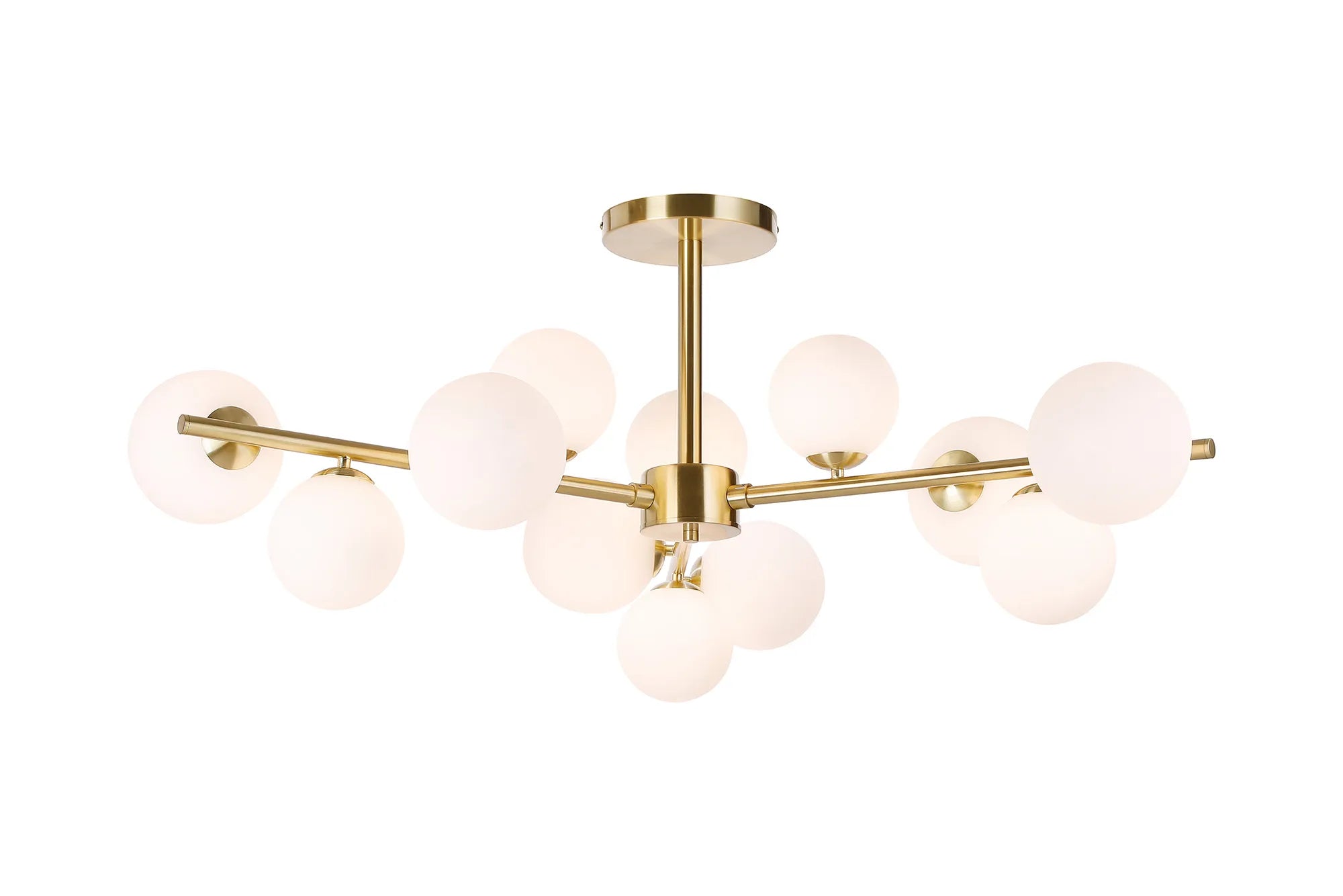 Seville 110cm Semi-Flush 3 Arm Ceiling Light, 12 x G9- Various Finishes