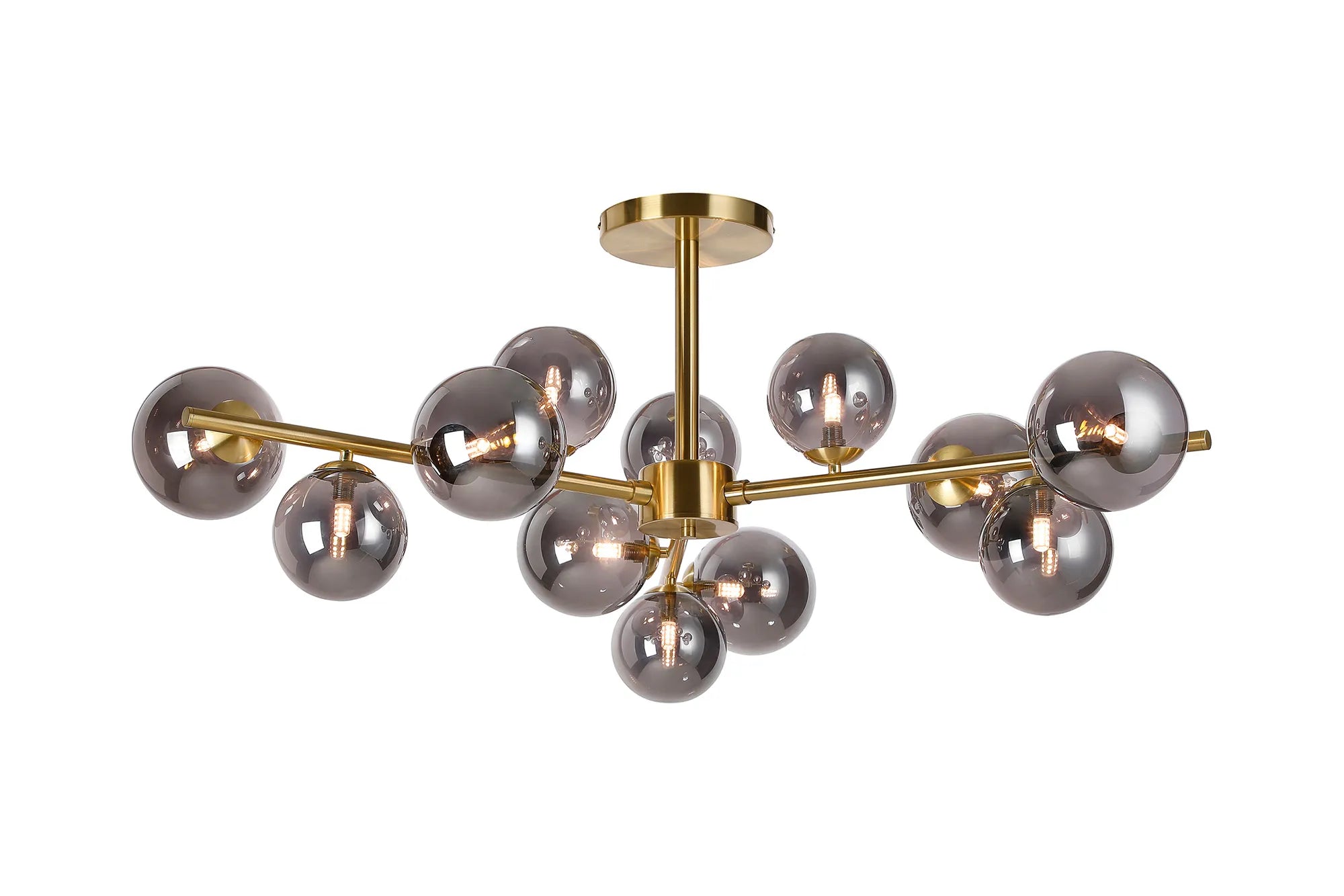 Seville 110cm Semi-Flush 3 Arm Ceiling Light, 12 x G9- Various Finishes