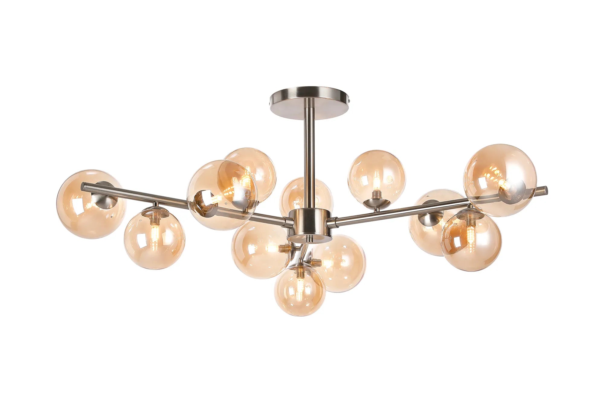 Seville 110cm Semi-Flush 3 Arm Ceiling Light, 12 x G9- Various Finishes