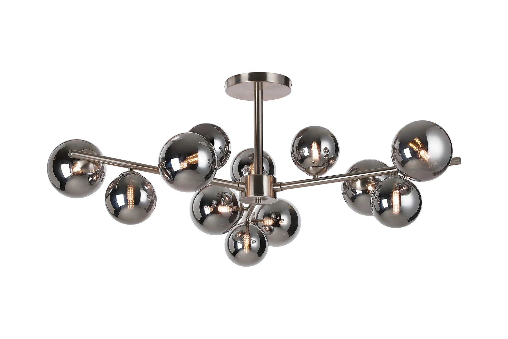 Seville 110cm Semi-Flush 3 Arm Ceiling Light, 12 x G9- Various Finishes