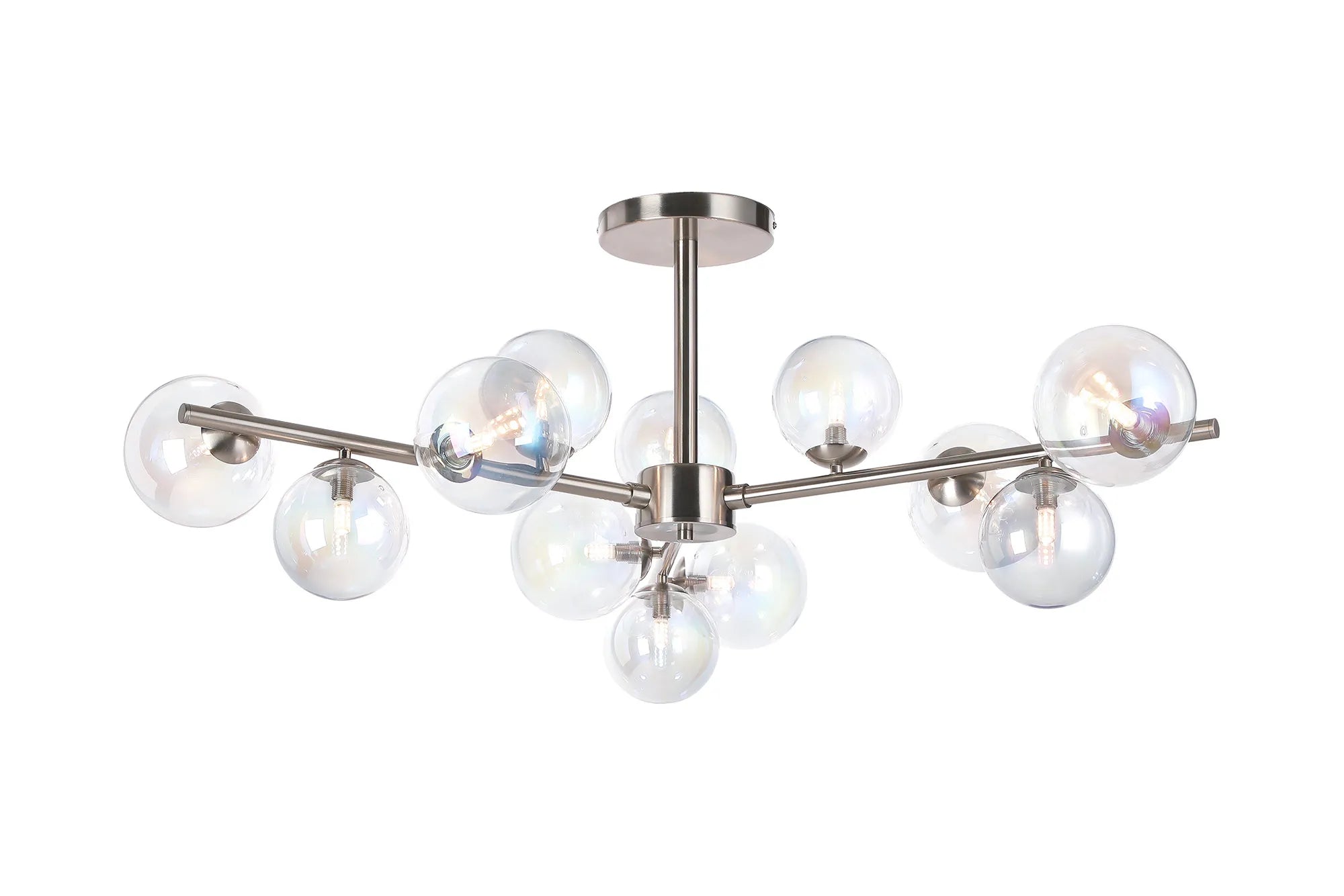 Seville 110cm Semi-Flush 3 Arm Ceiling Light, 12 x G9- Various Finishes