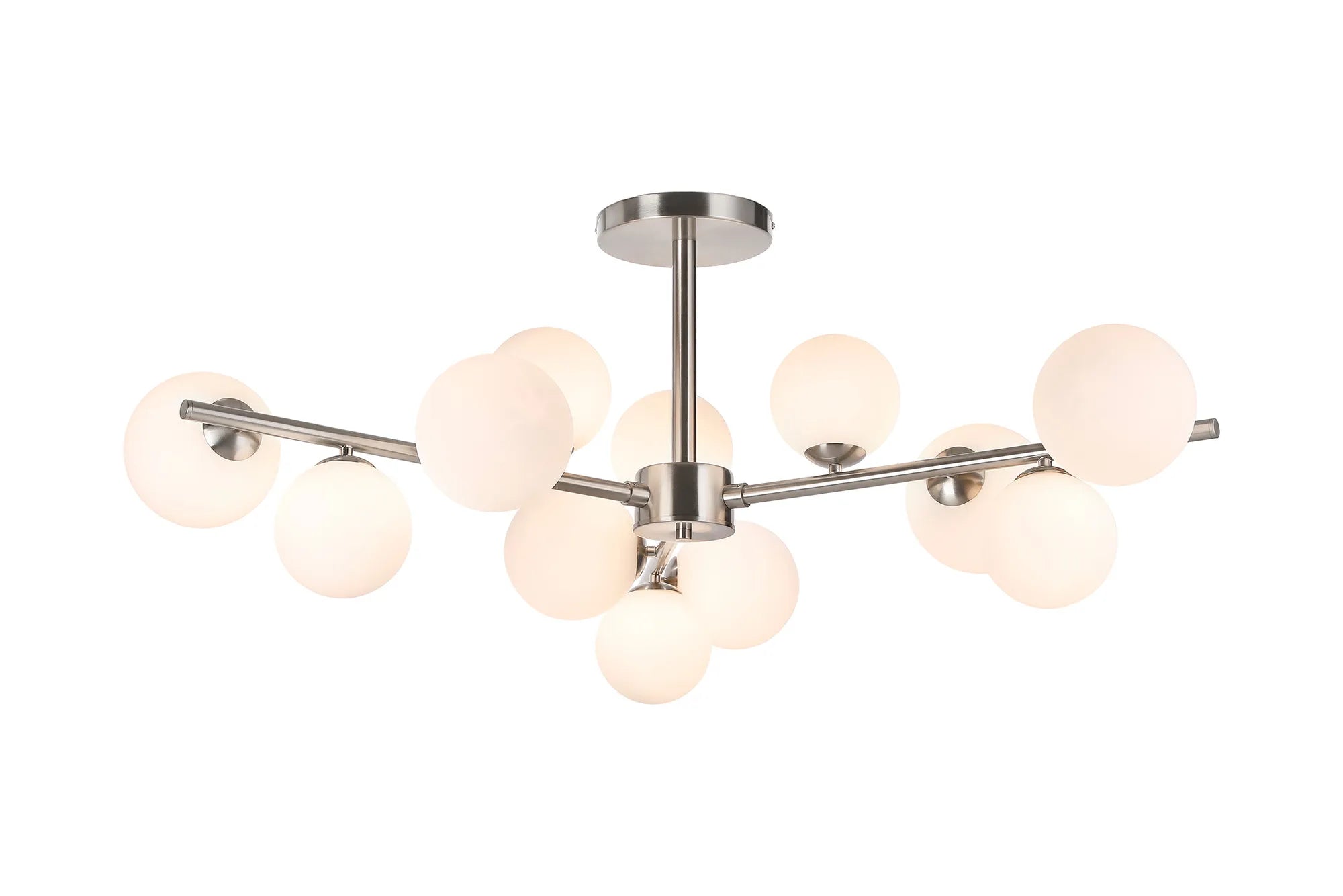 Seville 110cm Semi-Flush 3 Arm Ceiling Light, 12 x G9- Various Finishes